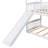 Twin Over Twin Bunk Bed With Slide, House Bed With Slide, White