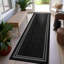 Tapis intérieur / extérieur tissé à plat en jute noir / ivoire Border-1331785608-1331785617