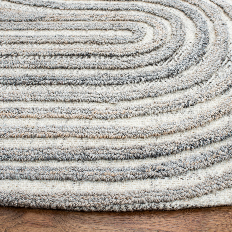 Rosalind Abstract Wool Hand Tufted Area Rug, Round 183cm