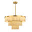 Lustre moderne à 3 niveaux en albâtre, 16 lumières, 34 pouces, suspension ronde-1419637604