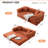 Addisin King-Size Foldable Sleeper Sofa Bed – Convertible Compression Mattress Couch with 2 Removable Bolster Armrests & 2 Pillows-835783584