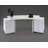 Bali White Lacquer Curved Executive Desk-948375572