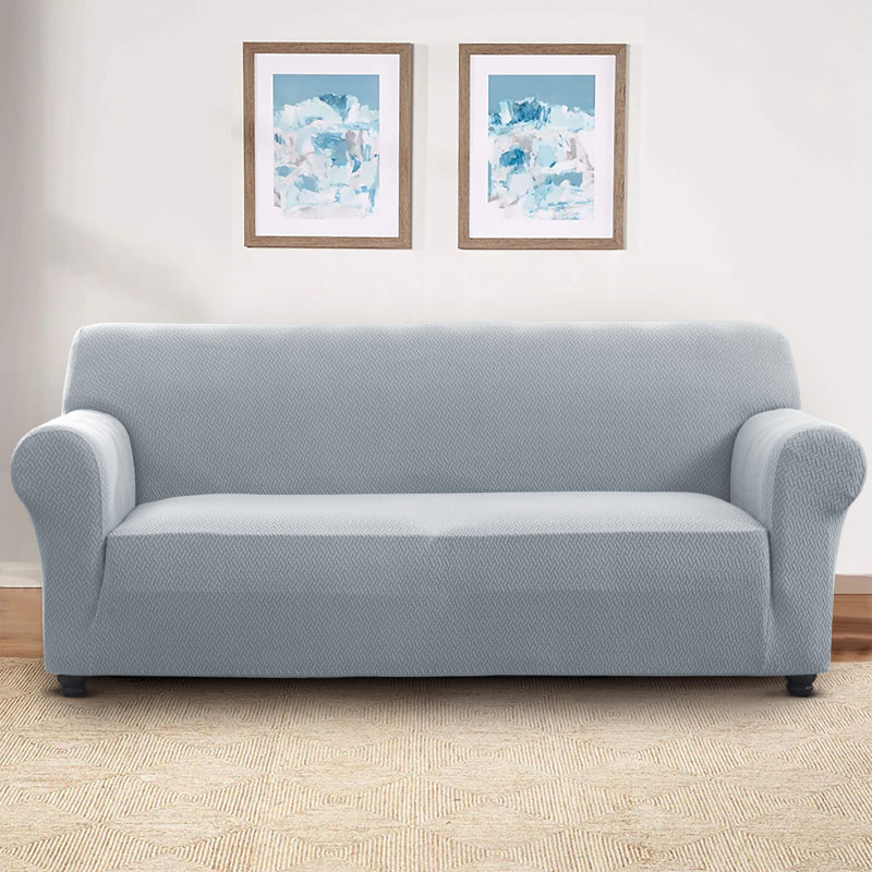High Quality Stretchable Spandex Sofa Cover , Silver, 179cm H x 280cm W x 12cm D