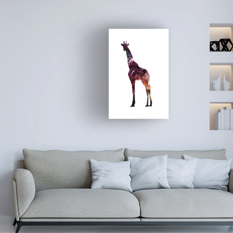 Fleur girafe - reproduction sur toile tendue, H 19 po x l 12 po x P 2 po