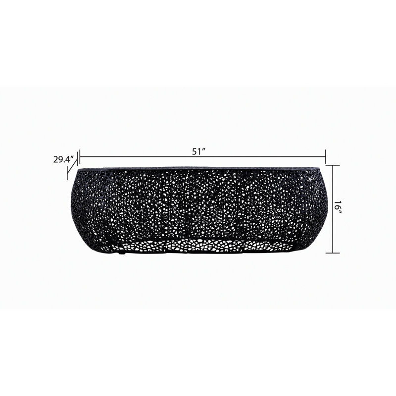 Table basse ovale, Noir