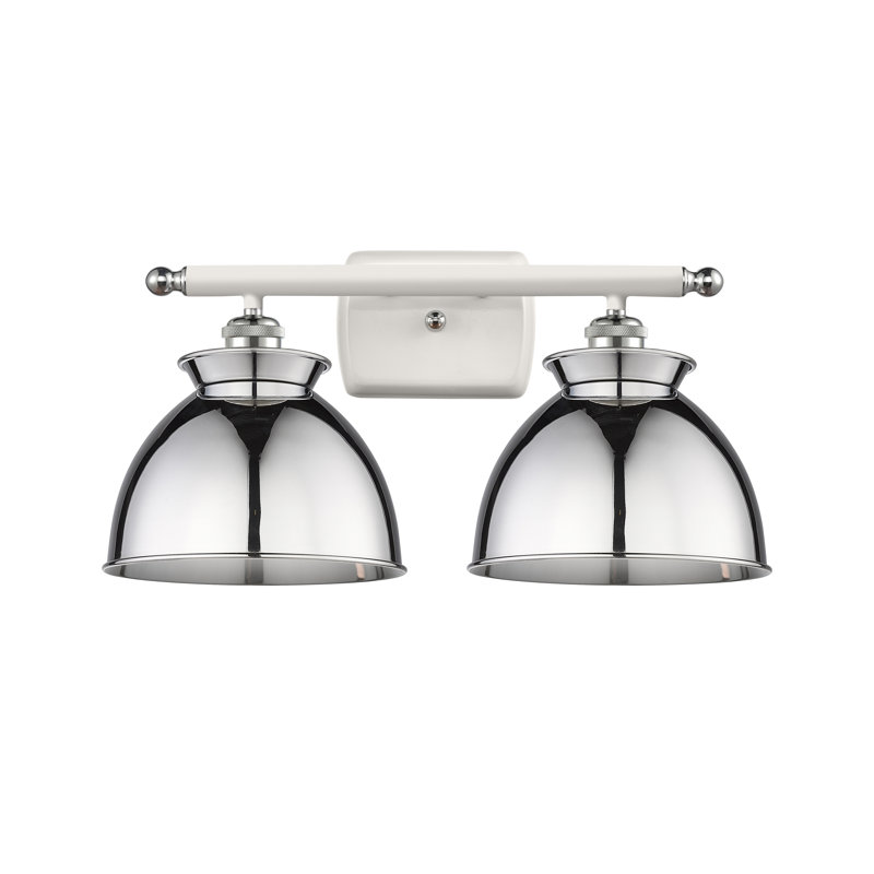 Éclairage pour meuble-lavabo à 2 lumières à intensité variable Arev, Ampoule non incluse, Chrome poli, Blanc
