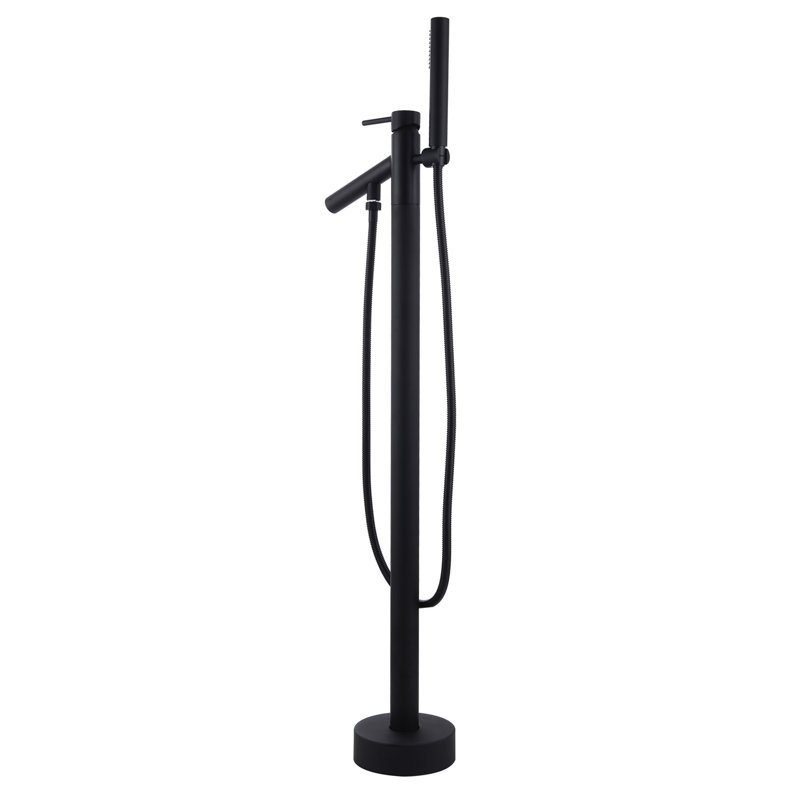 Floor Tub Spout with Diverter, Matte Black