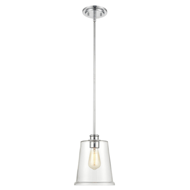 Luminaire suspendu en forme de cloche à 1 lumière Tayyibe, Bronze huilé, H 46 po x l 8 po x P 3 po