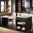 Faux Mable Kitchen Table with Double-sized Storage-993185944