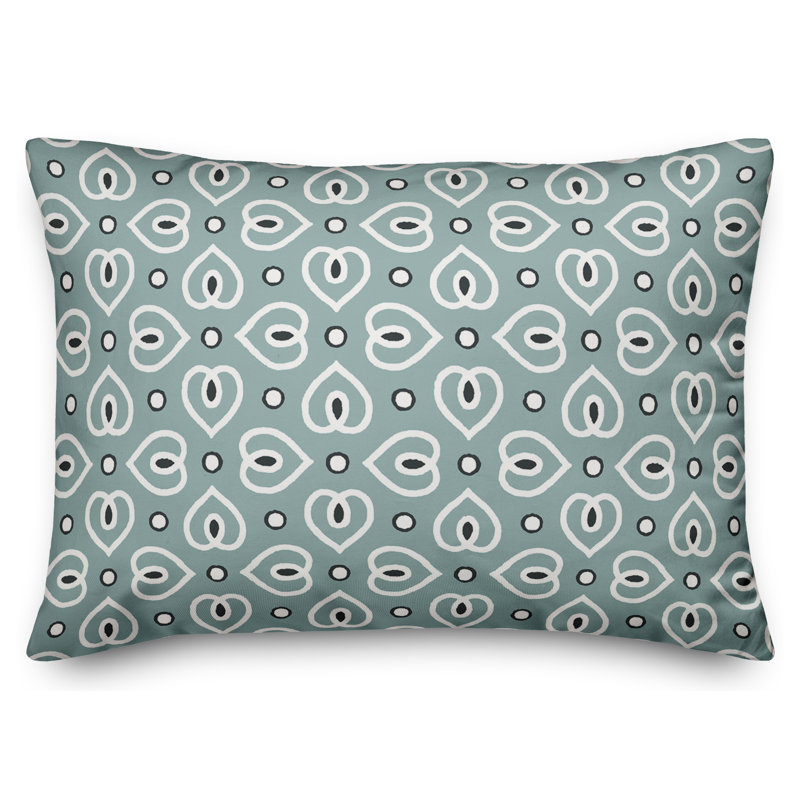 Coussin Heart, Bleu / noir
