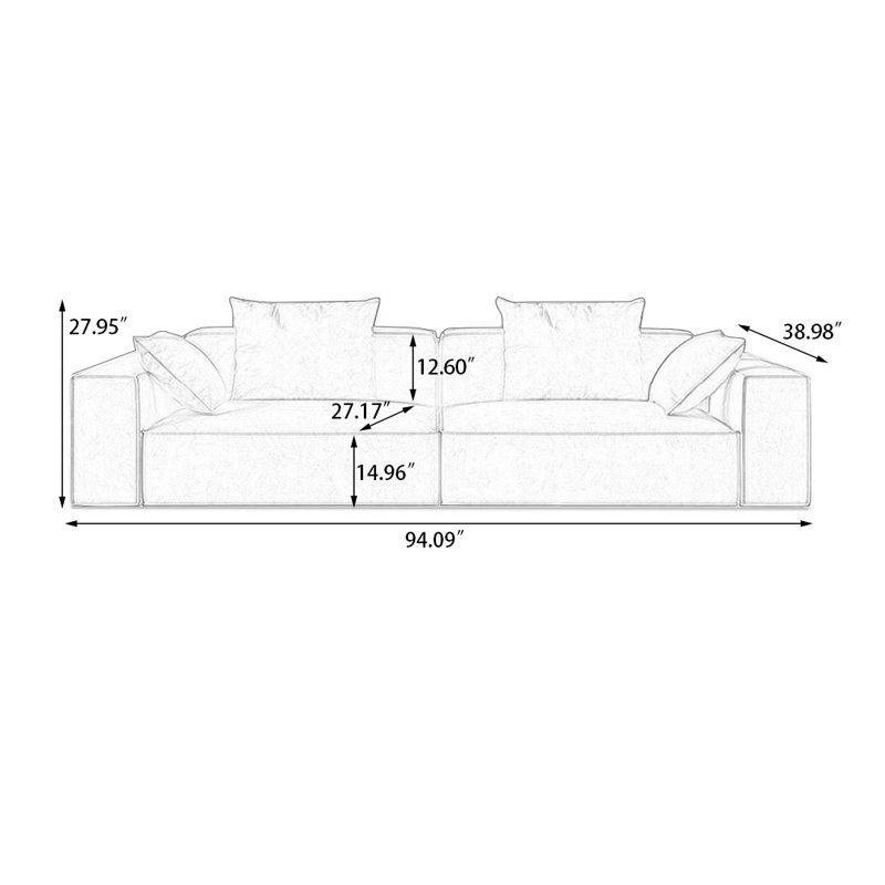 Griege Polyester Modular Sofa