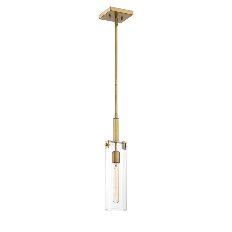 Winfield Warm Brass Glass Mini Pendant Light
