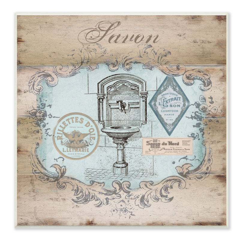 «Savon Wood Look Bath», impression sur toile, H 12 po x l 12 po, Plaque murale