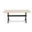 Ensemble de table de salle à manger 9 pièces moderne comprenant une table de salle à manger rectangulaire avec pieds en X et 8 chaises rembourrées en tissu Shitake, finition noire brossée-982604559-982604560
