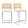 Ambrine Upholstered Boucle Counter & Bar Stool with Cane Rattan Back