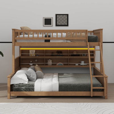Lit superposé avec tablettes intégrées, lumières personnalisables et panneau ventilé