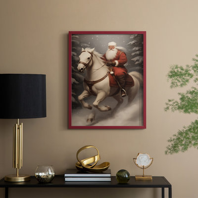 Art des Fêtes de Noël - série 2-IX, reproduction encadrée - bois massif