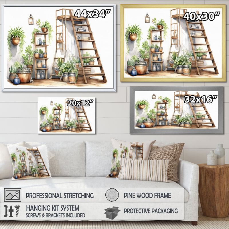 "Natural Bathroom Decor XXVII", reproduction d'art sur toile, H 12 po x l 20 po x P 1 po, Cadre flottant doré