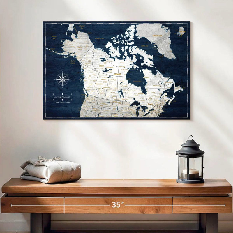 Poussoir Canada Lakelynn sur bleu marine, H 16 po x l 24 po