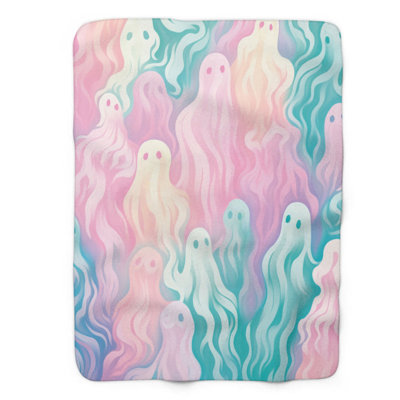 Ghost Art Patterns - Couverture sherpa de qualité supérieure 1 pièce