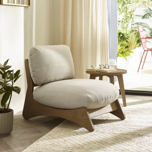 Fauteuil d'appoint simple intérieur / extérieur Soquel - moderne Mid-Century pour patio de jardin élégant