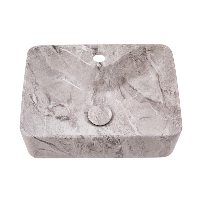Ceramic Countertop Washbasin Vessel Sink with Waste Kit