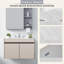 Dessus de meuble-lavabo en marbre de 43 pouces, comptoir blanc avec trous de robinet pré-percés, comptoir de salle de bain avec lavabo central rectangulaire encastré et dosseret de 4 po de hauteur, Bianco Carrara Venato-108674930