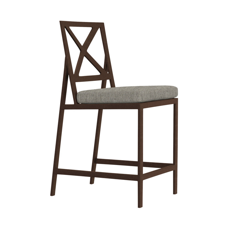 Marin Outdoor Bar Stool, Flagship Stone Sunbrella®, Copper Creek, 28"