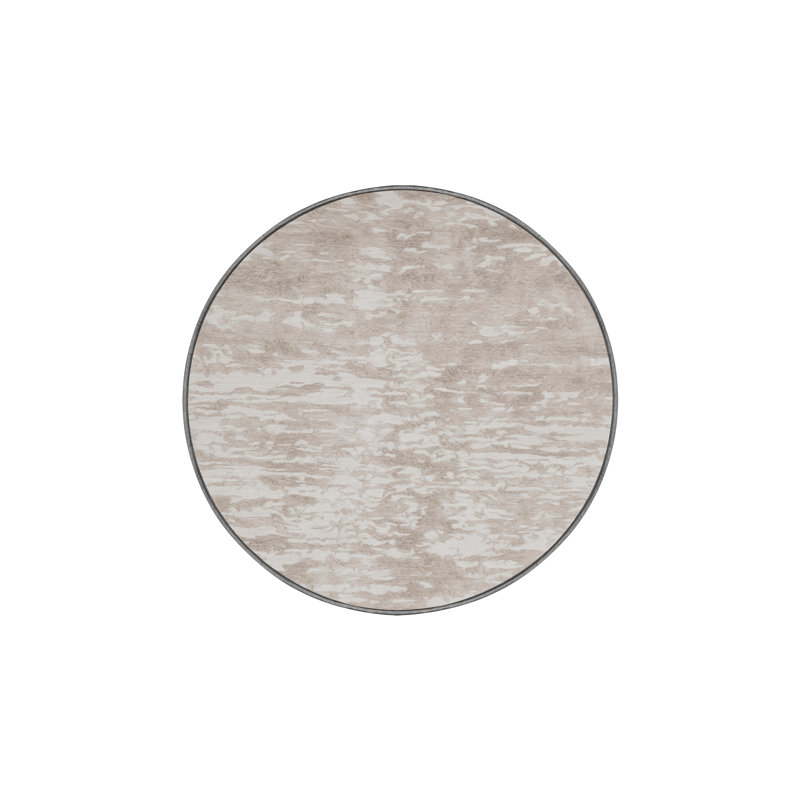 Tapis gris lavable à la machine, Rond 3 pi