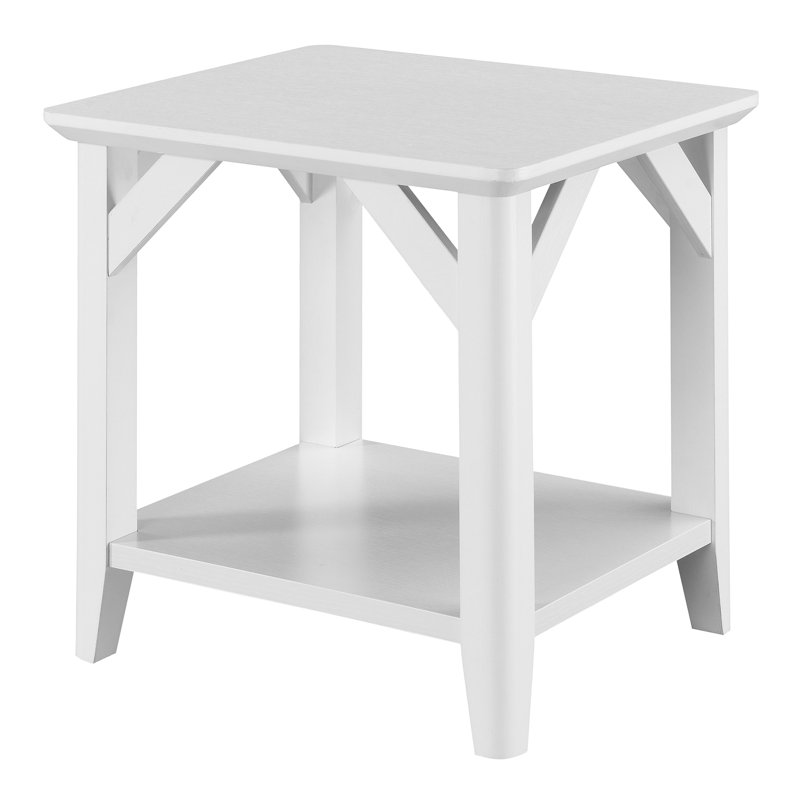 Table de bout avec rangement Keffer, Blanc