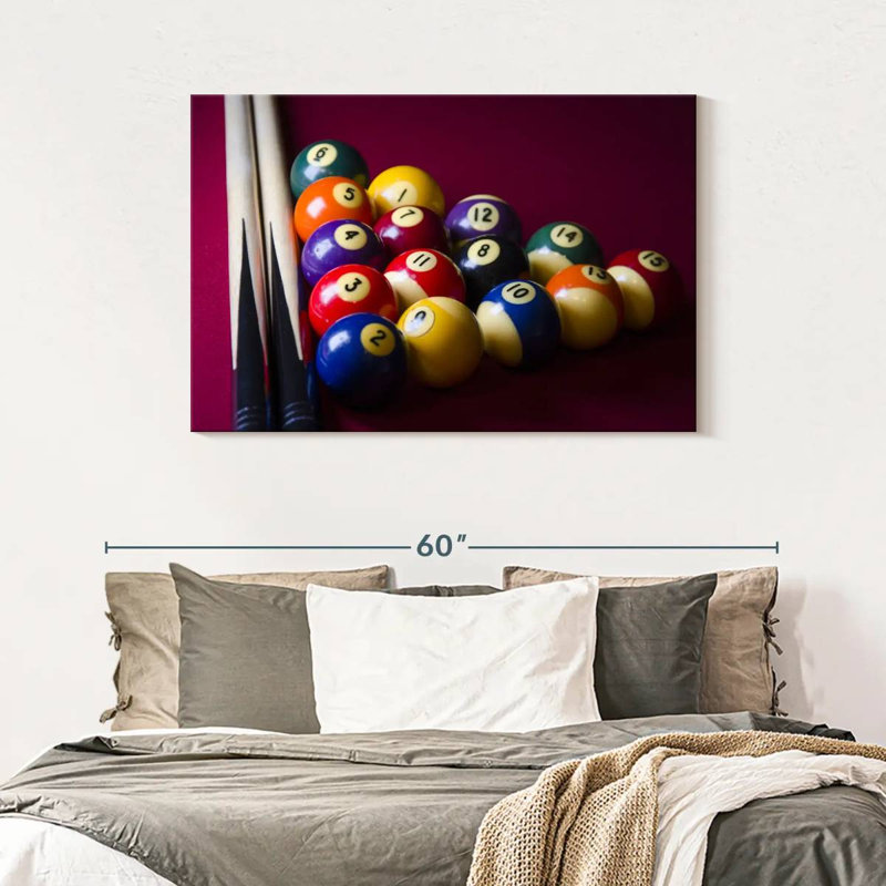 " Red Pool Table ", 30" H x 45" W x 1.25" D