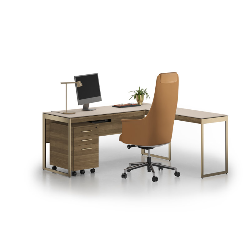 Retour de bureau Sequel Studio - 6612, Noyer néo / bronze