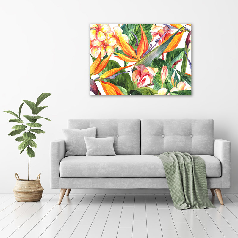 Tropical Flowers - Unframed Art Prints on Glass