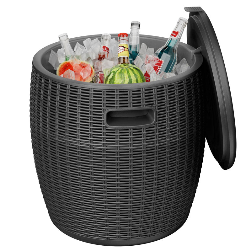 Refroidisseur à glace rond en osier 9,5 gallons Giantex, Noir