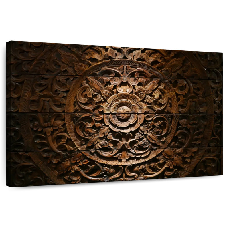 Senne Carved Wood Florals, 30" H x 45" W