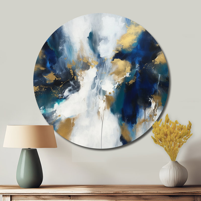 Maxfield - Art abstrait rond en métal, H 16 po x l 16 po x P 1 po