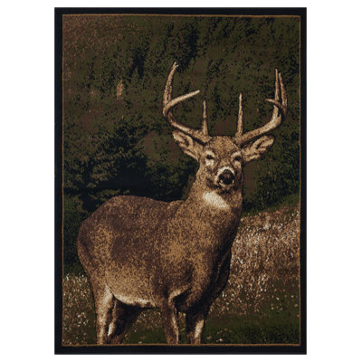  Wild World Monster Buck 5'3"x7'3" Area Rug