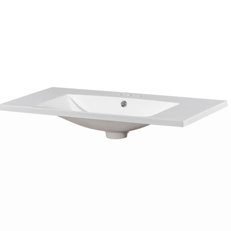 Rectangular  Hole Bathroom Resin Sink, Vanity Top Sink Only, Faucet,  Faucet And Cabinet Not Included
