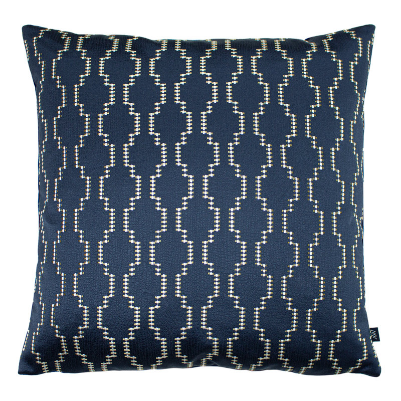 Brayton Geometric Square Throw Cushion, Fog/Dark Grey, Polyester/Polyfill