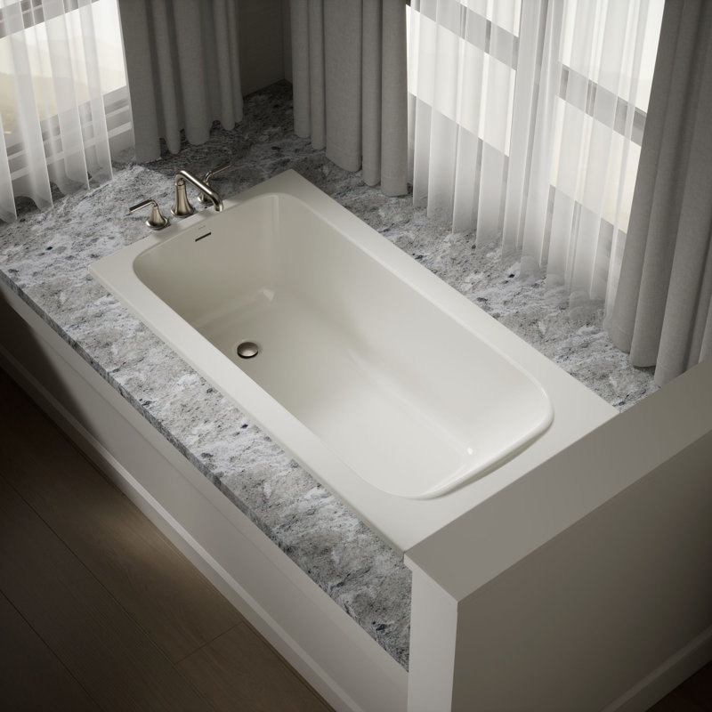 Avec 60 In. X 32 In. Drop-In Bath, Off White