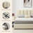 Cahlin Full Storage Bed Frame Velvet Upholstered Platform Bed with 4 Storage Drawer, Adjustable Headboard and Wood Slat Support, Beige-807684304-807684305