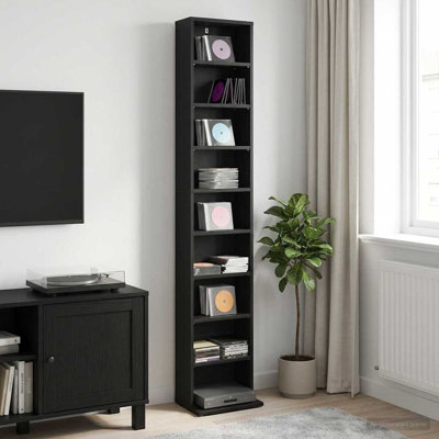  CD Cabinet Engineered Wood Indoor Media Storage Unit Rack Bedroom Home