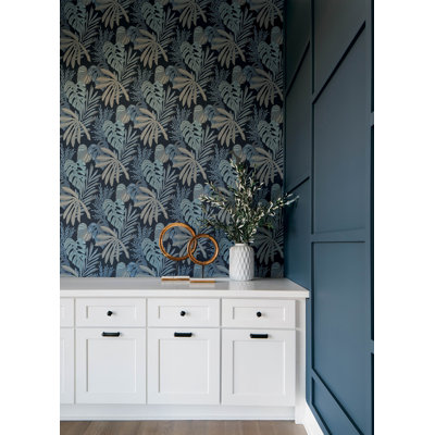 Alocasia Blue Tropical Foliage Wallpaper