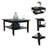 Rectangular Coffee Table with Open Shelf, 27.6x31.5 Inches, Matte Black Particle Board