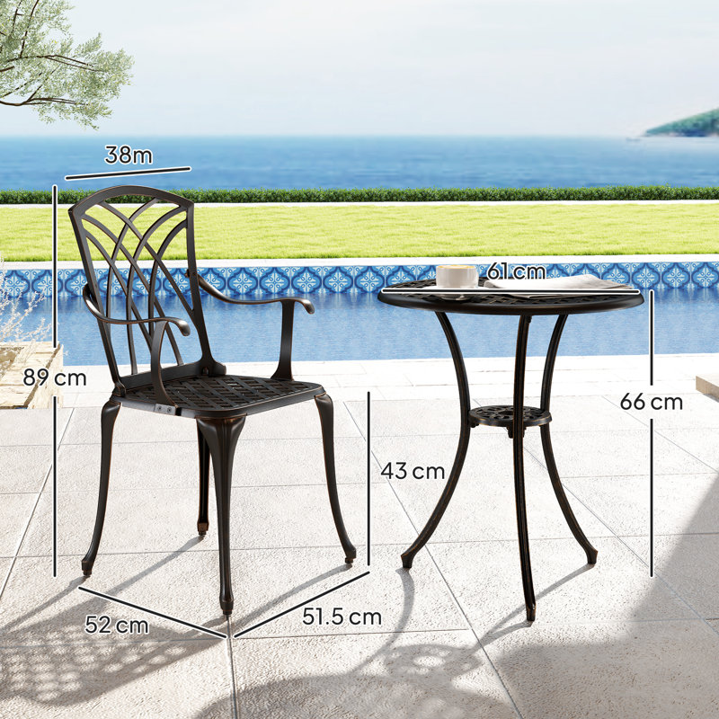 Round 3 - Piece 2 - People 61Cm L Outdoor Bistro Set