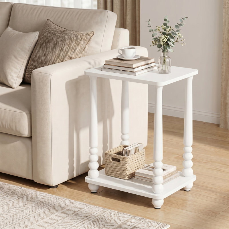 Table de bout rectangulaire, Blanc