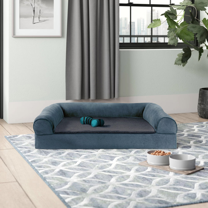 Plush & Suede Memory Foam Sofa Style Pet Bed, Espresso, Jumbo (40" W x 32" D x 8" H)