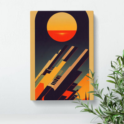 Retro Sunset Art No.2 - Wrapped Canvas