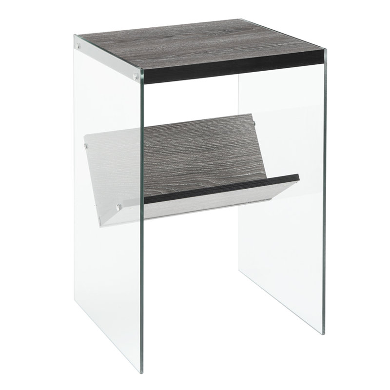 Allegonda Marble Top End Table, Weathered Grey