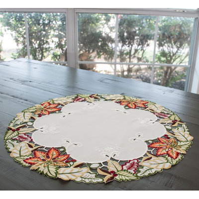 Quackenbush Fall Maple Leaf Square and Round Doily (24" Round)